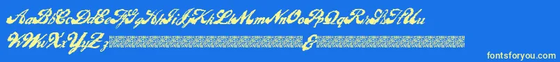 LiquidMagic Font – Yellow Fonts on Blue Background