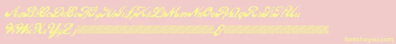 LiquidMagic-Schriftart – Gelbe Schriften auf rosa Hintergrund