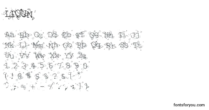 Шрифт LIQUN    (132661) – алфавит, цифры, специальные символы