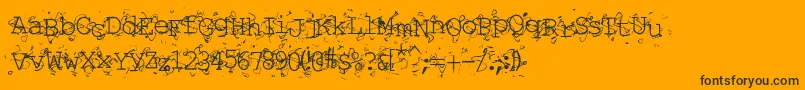 LIQUN   -Schriftart – Schwarze Schriften auf orangefarbenem Hintergrund