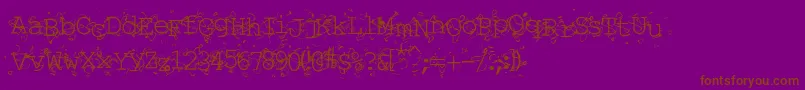 LIQUN   -Schriftart – Braune Schriften auf violettem Hintergrund