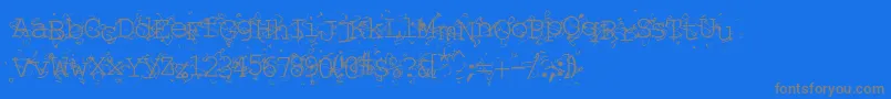 フォントLIQUN    – 青い背景に灰色の文字