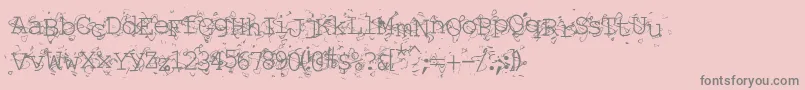 LIQUN   -Schriftart – Graue Schriften auf rosa Hintergrund