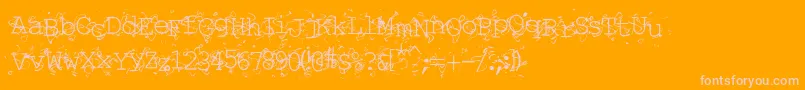 LIQUN   -Schriftart – Rosa Schriften auf orangefarbenem Hintergrund