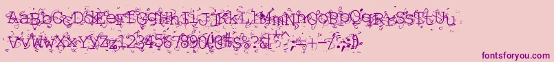 LIQUN   -Schriftart – Violette Schriften auf rosa Hintergrund