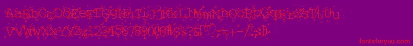 LIQUN   -Schriftart – Rote Schriften auf violettem Hintergrund