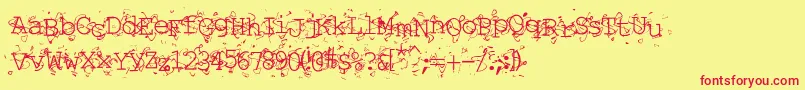 LIQUN   -Schriftart – Rote Schriften auf gelbem Hintergrund