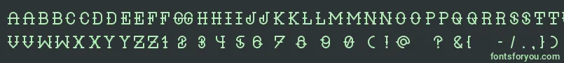 フォントLiquor Regular – 黒い背景に緑の文字