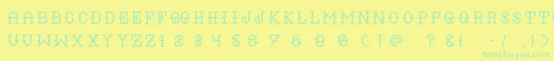 Police Liquor Regular – polices vertes sur fond jaune