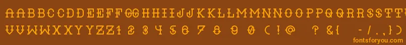 En savoir plus sur la police Liquor Regular Police Liquor Regular – polices orange sur fond brun
