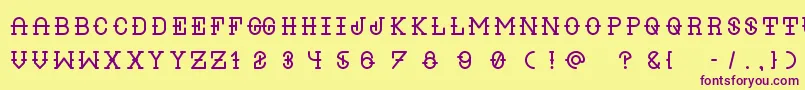 Liquor Regular Font – Purple Fonts on Yellow Background