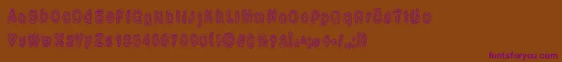 LiquorMarket-Schriftart – Violette Schriften auf braunem Hintergrund