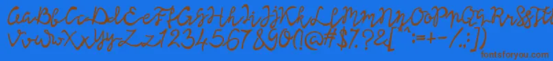 Lisna Bold Font – Brown Fonts on Blue Background