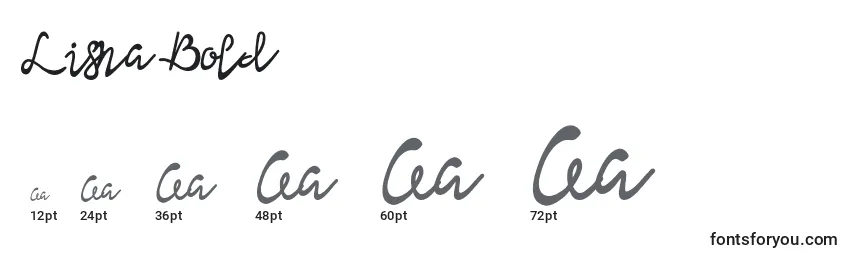 Größen der Schriftart Lisna Bold