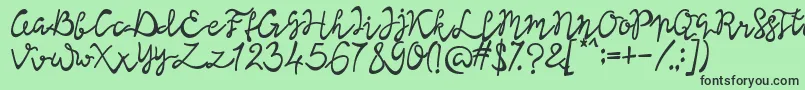 Czcionka Lisna Bold – czarne czcionki na zielonym tle