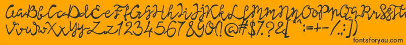 フォントLisna Bold – 黒い文字のオレンジの背景