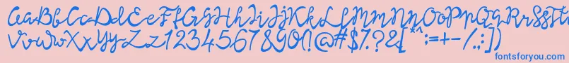 フォントLisna Bold – ピンクの背景に青い文字