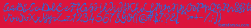 Lisna Bold Font – Blue Fonts on Red Background