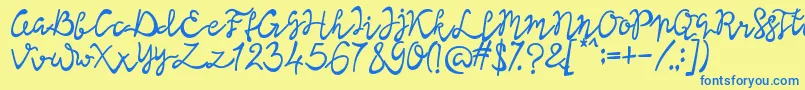 Lisna Bold Font – Blue Fonts on Yellow Background