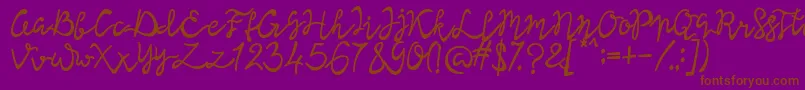 フォントLisna Bold – 紫色の背景に茶色のフォント