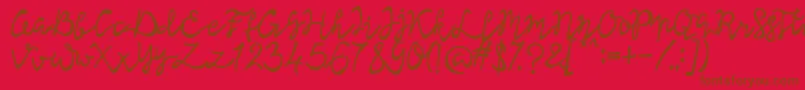 フォントLisna Bold – 赤い背景に茶色の文字