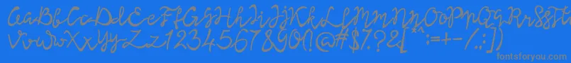 Lisna Bold-Schriftart – Graue Schriften auf blauem Hintergrund