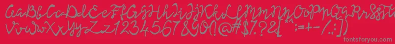 Lisna Bold Font – Gray Fonts on Red Background