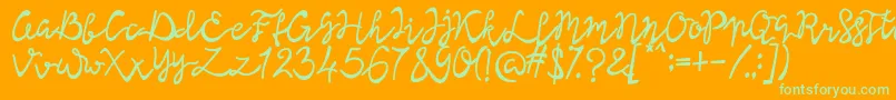 Lisna Bold-fontti – vihreät fontit oranssilla taustalla
