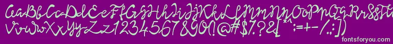 Lisna Bold-fontti – vihreät fontit violetilla taustalla