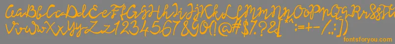 Lisna Bold-Schriftart – Orangefarbene Schriften auf grauem Hintergrund