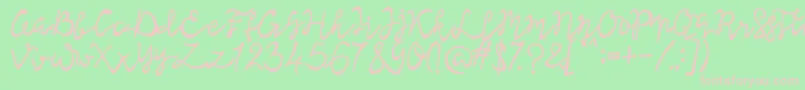 フォントLisna Bold – 緑の背景にピンクのフォント