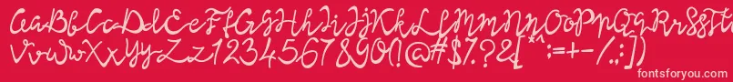 Lisna Bold-Schriftart – Rosa Schriften auf rotem Hintergrund
