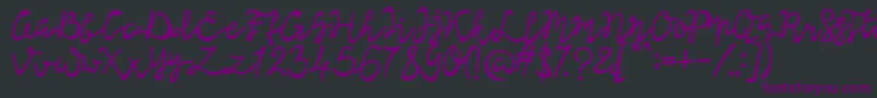 Lisna Bold-Schriftart – Violette Schriften auf schwarzem Hintergrund