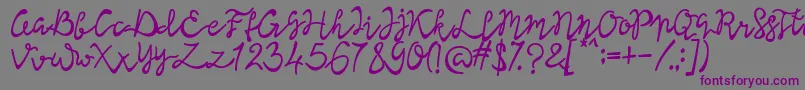 フォントLisna Bold – 紫色のフォント、灰色の背景