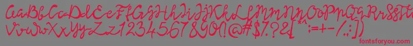 フォントLisna Bold – 赤い文字の灰色の背景