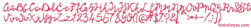 Lisna Bold-Schriftart – Rote Schriften auf weißem Hintergrund