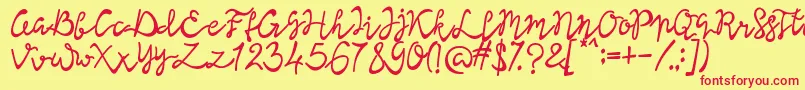 Lisna Bold Font – Red Fonts on Yellow Background