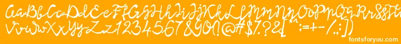 Lisna Bold-Schriftart – Weiße Schriften auf orangefarbenem Hintergrund