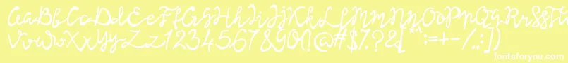 Lisna Bold-Schriftart – Weiße Schriften auf gelbem Hintergrund