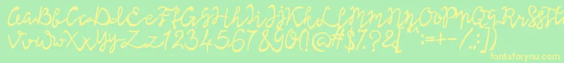 Lisna Bold Font – Yellow Fonts on Green Background