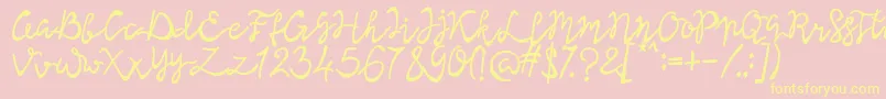 フォントLisna Bold – 黄色のフォント、ピンクの背景