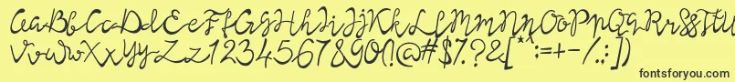 Lisna Regular Font – Black Fonts on Yellow Background