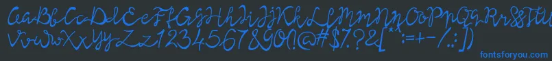 Lisna Regular Font – Blue Fonts on Black Background