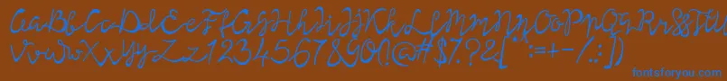 Lisna Regular Font – Blue Fonts on Brown Background