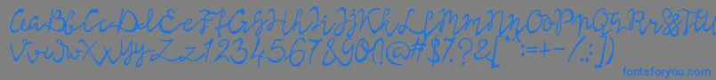 Lisna Regular Font – Blue Fonts on Gray Background