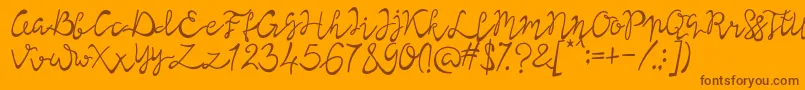 Lisna Regular Font – Brown Fonts on Orange Background