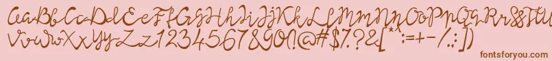 Lisna Regular-Schriftart – Braune Schriften auf rosa Hintergrund