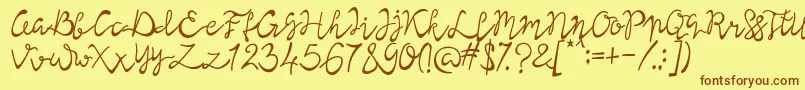 Lisna Regular Font – Brown Fonts on Yellow Background
