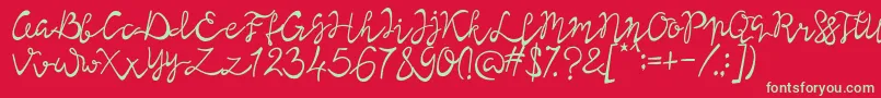 Lisna Regular Font – Green Fonts on Red Background