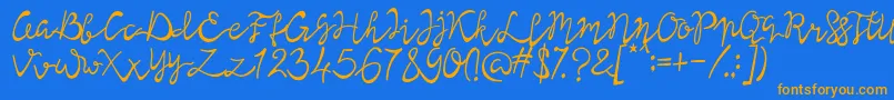 Lisna Regular Font – Orange Fonts on Blue Background